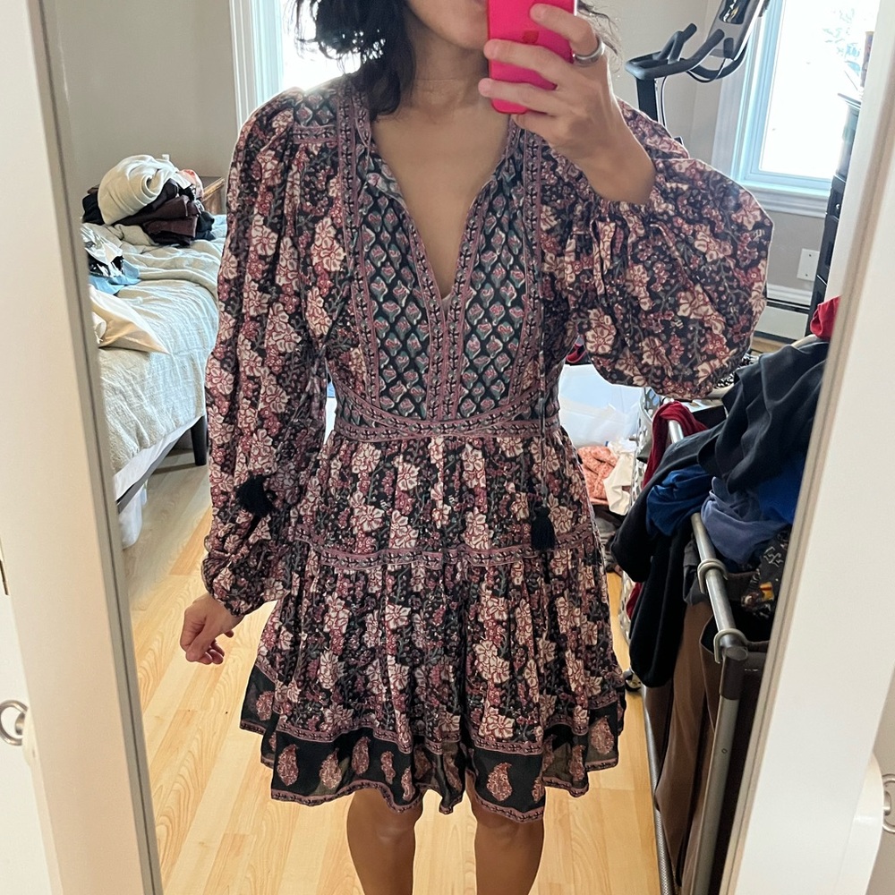 Sea New York Long Sleeve Floral Print Mini Dress